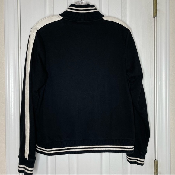 Lauren Ralph Lauren Black White zipper down hoodie sweater jacket PM - Picture 5 of 6